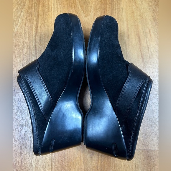 Cole Haan NikeAir Womens Black Leather Suede Wedge Mule Clogs . Sz 6B - Picture 9 of 15
